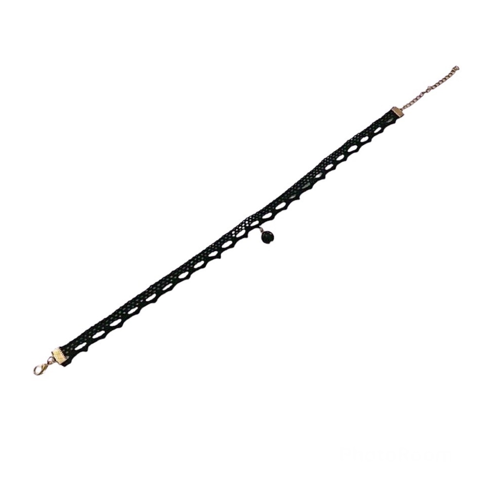 Black Lacy Pendant Choker Necklace